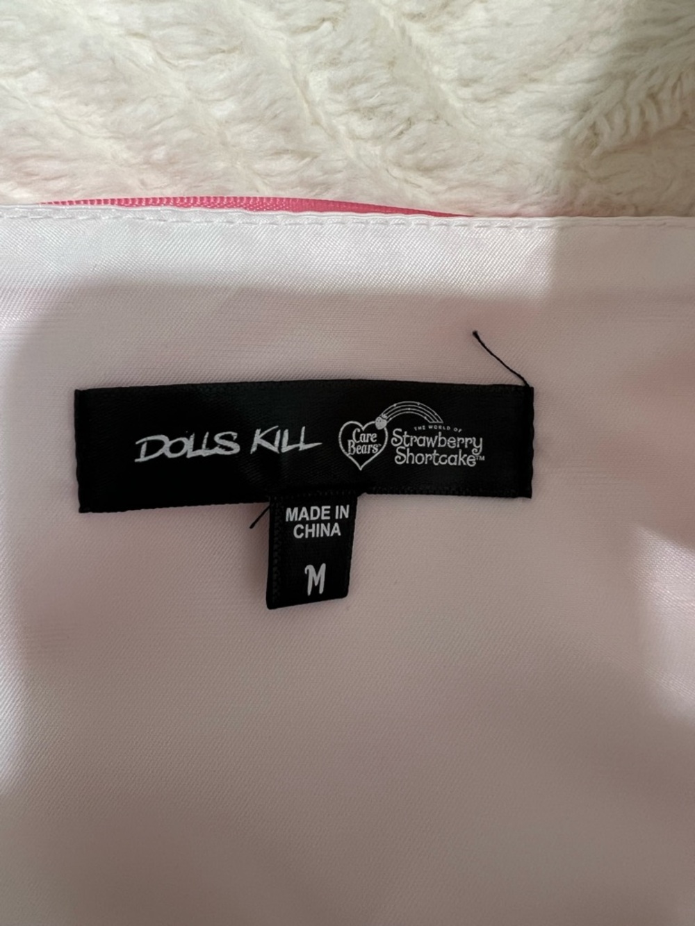 Dolls Kill Strawberry Shortcake Care Bears Puff Sleeve Coquette Dress M - Picture 9 of 16